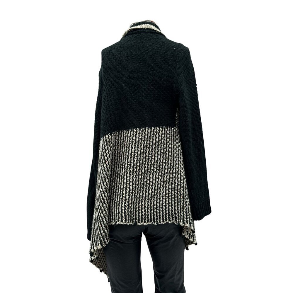 Alberto Makali Open Front Cardigan Mixed Media Sparkly Boho Gspy Sweater Women M - Picture 3 of 11
